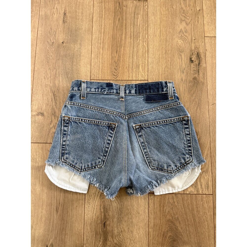 LEVI 27 vintage Reworked medium wash high rise denim cut off denim short Jean